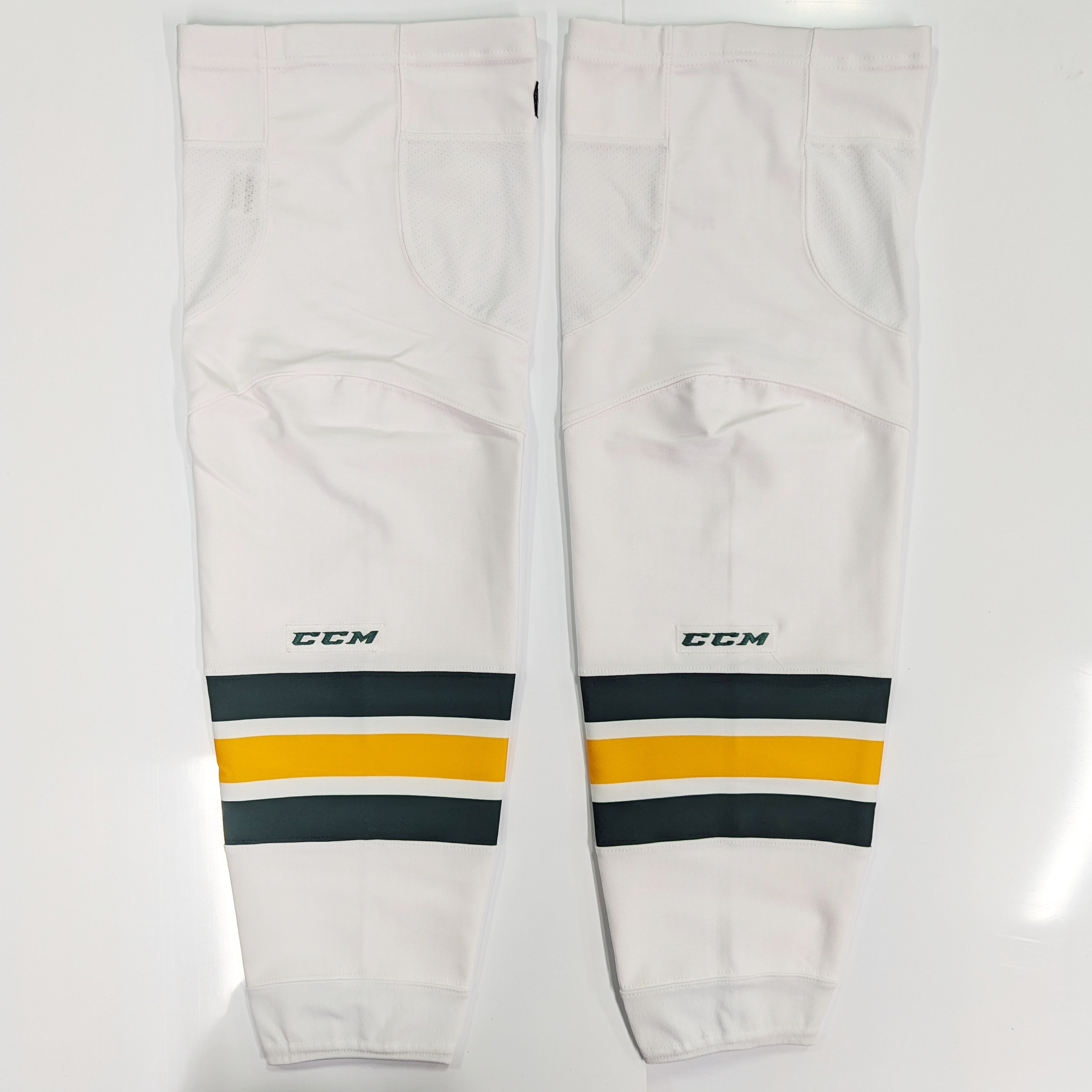 NCAA - Nouvelles chaussettes de hockey CCM (blanc/jaune/vert)